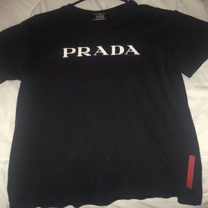 vintage prada milano black t-shirt
